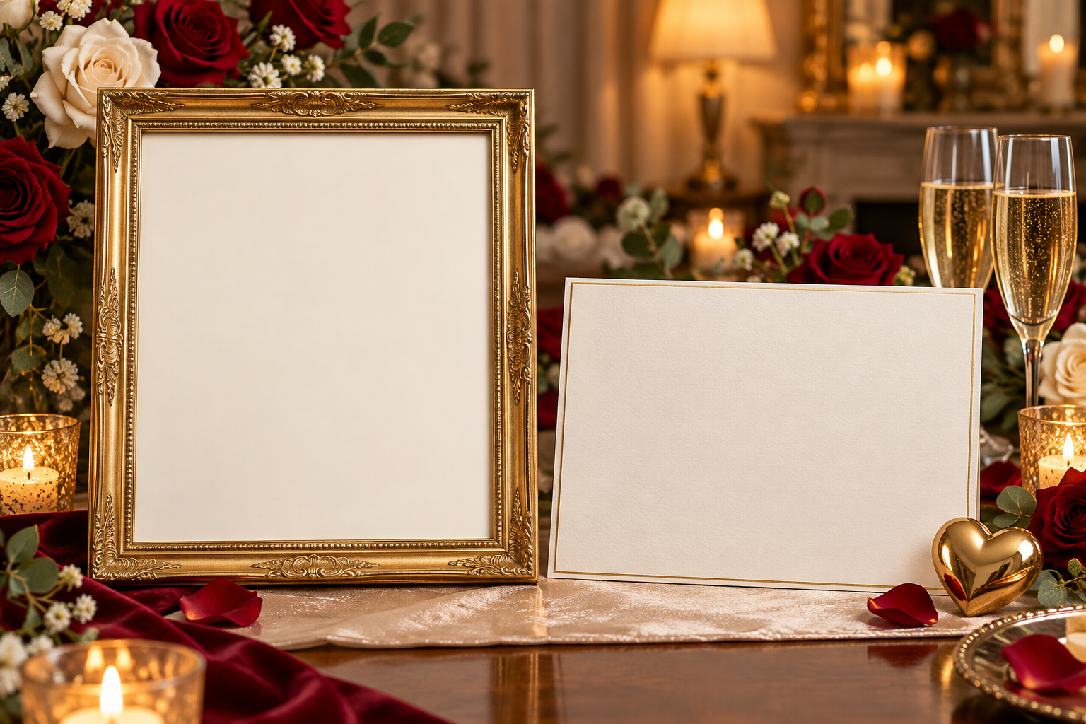 Rose and gold anniversary keepsake design
